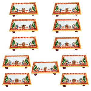 Meenakari Chowki 6 Inch for Home & Office Décor