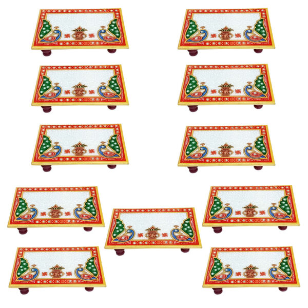 Meenakari Chowki 6 Inch for Home & Office Décor