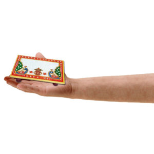 Small Premium Rectangle Marble Hand Painted Pooja Aasan For God Idols Sitting