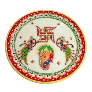 Marble Puja Thali Set for Home Décor, Mandir & Office