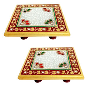 Marble Chowki for Mandir Puja Decoration