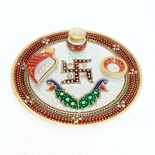 Marble Pooja Thali 9 inch