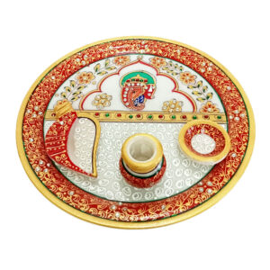 Marble Puja Thali for Aarti