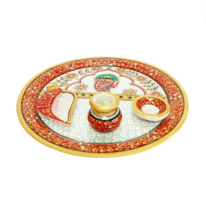 Marble Puja Thali for Aarti