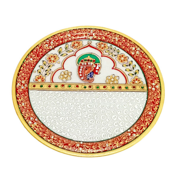 Marble Puja Thali for Aarti