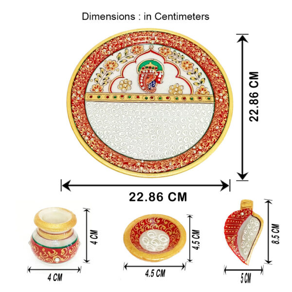 Marble Puja Thali for Aarti