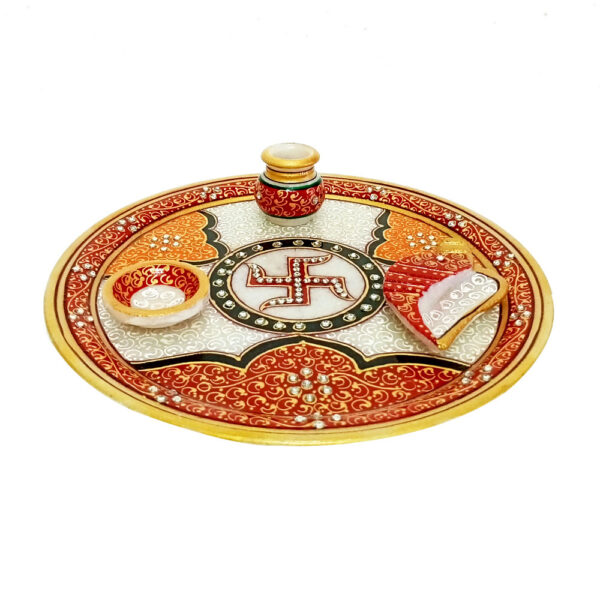 Marble Puja Thali Set for Home