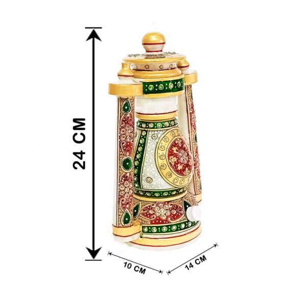 Handicraft Kingdom Marble Lamp with Bulb for Home & Living Room Decorative| Antique Night Bedside Lantern for Bedroom Table Showpiece| Approx Size (9 inch) & Wt (1510 gm) Pack of 1 - Image 7
